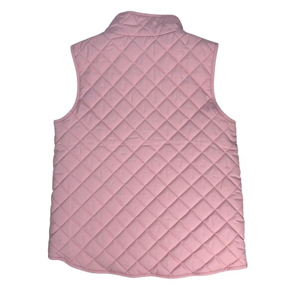 Crewcuts Girls 10 Light Pink Quilted Vest Puffer Snap Pockets Preppy Style - Picture 3 of 5